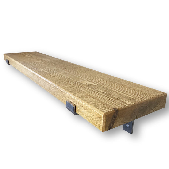 Extra Thick Solid Pine Shelf | Steel Lipped Brackets