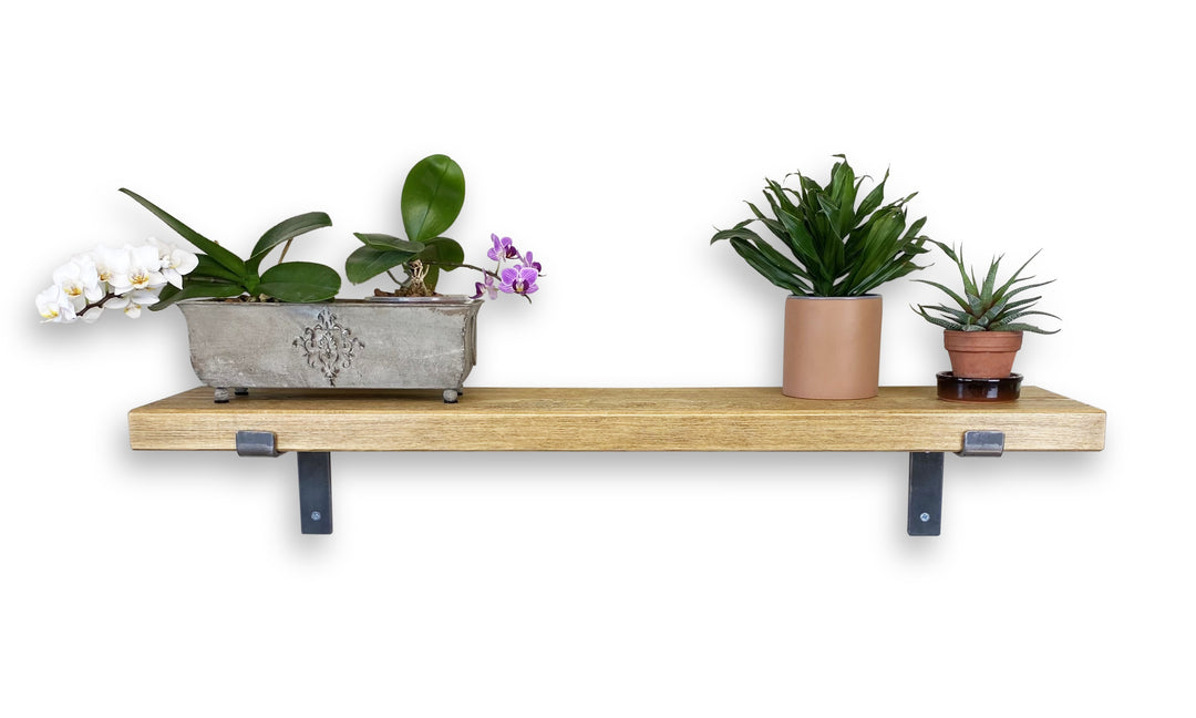 Metal bracket shelves